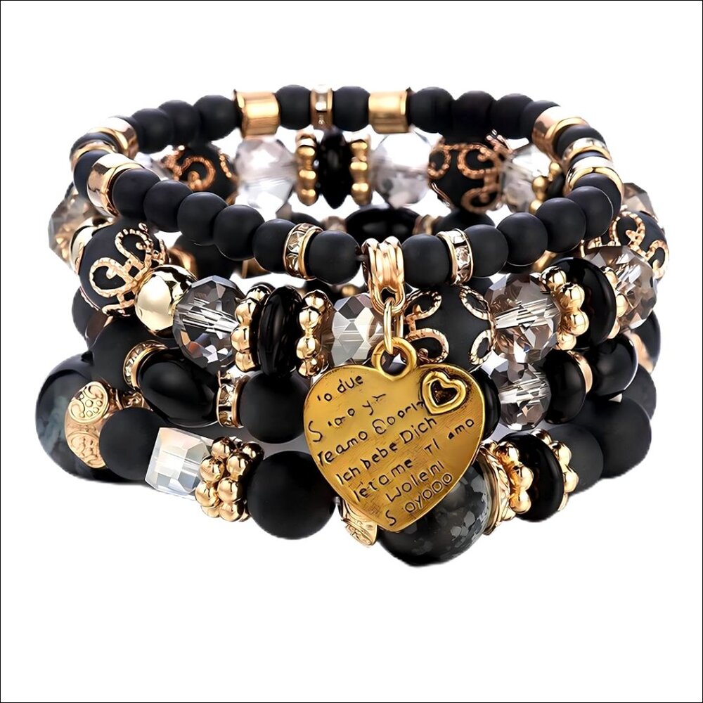 Bohemian Stackable Multi Layer Beaded Bracelets S… - image 1